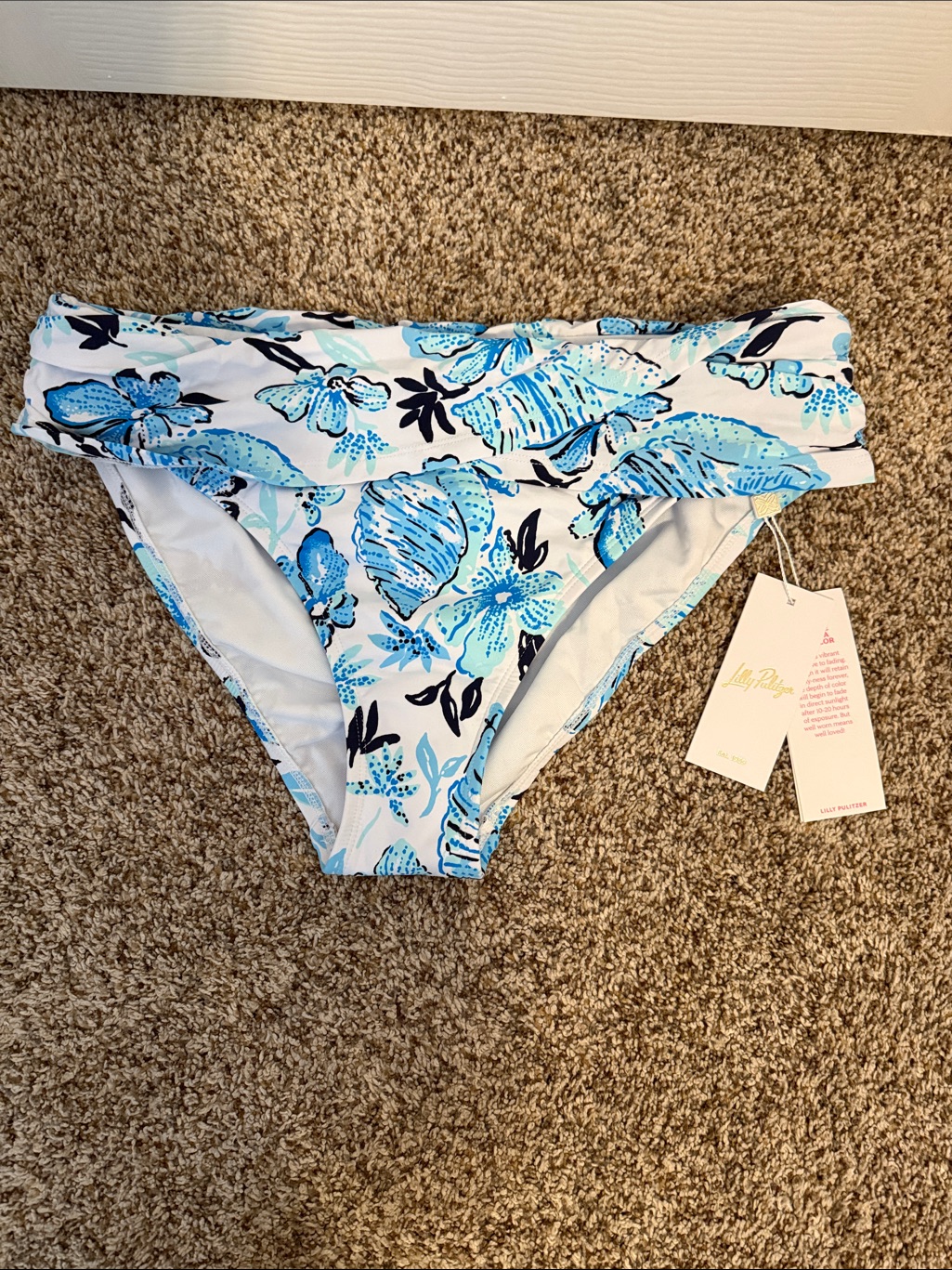 Brand New Lilly Pulitzer Blue Floral Bikini Bottoms